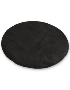 Tapis polyvalent en fausse fourrure noire ronde et nuage 2