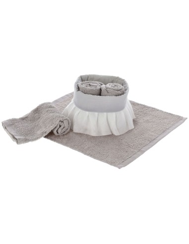 Lavette bagno con cestino set 4 pezzi GARDEN