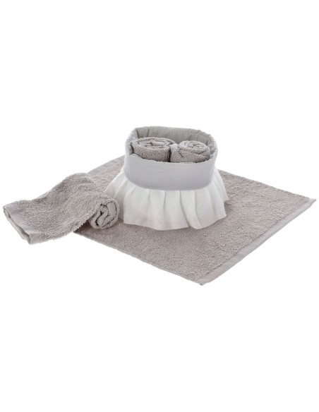 Lavette bagno con cestino set 4 pezzi GARDEN