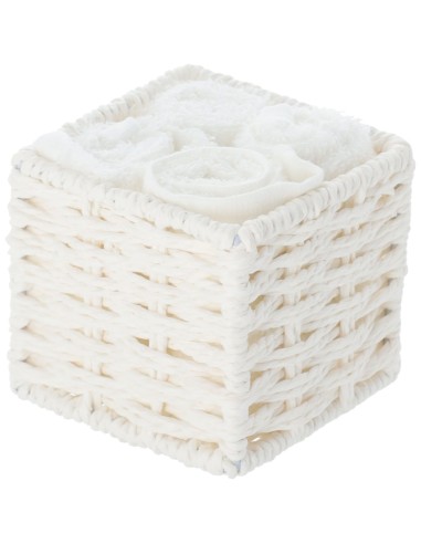 Badezimmer-Lavette mit Stoffkorb-Set 4 Stück. Rosen