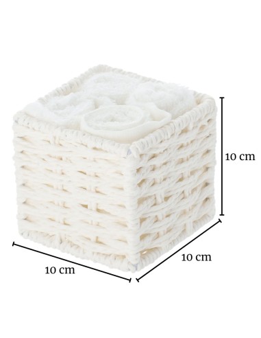 Lavette bagno con cestino in tessuto set 4 pz. ROSES