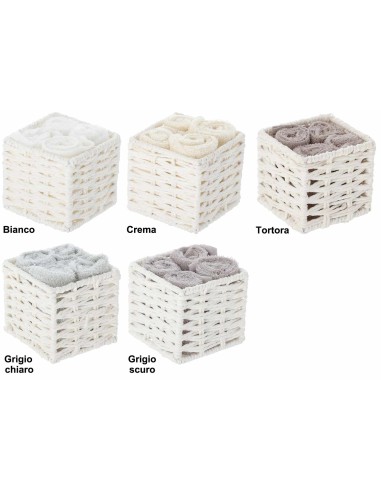 Lavette de salle de bains avec panier en tissu réglé 4 pcs. Roses