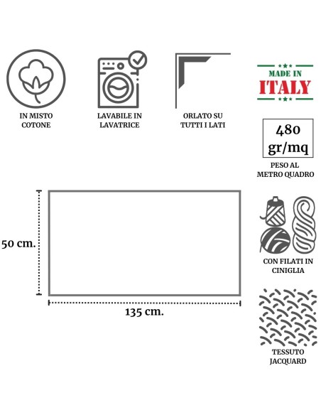 Mantel individual o corredor de mesa cuadrado CONCHIGLIE