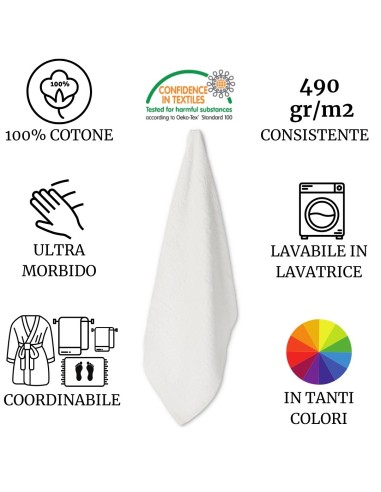 Set telo bagno cotone 100x150 cm. 5 pezzi SOFIA