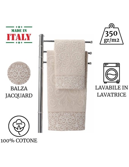 Coppia di asciugamani bagno in cotone CHIARA