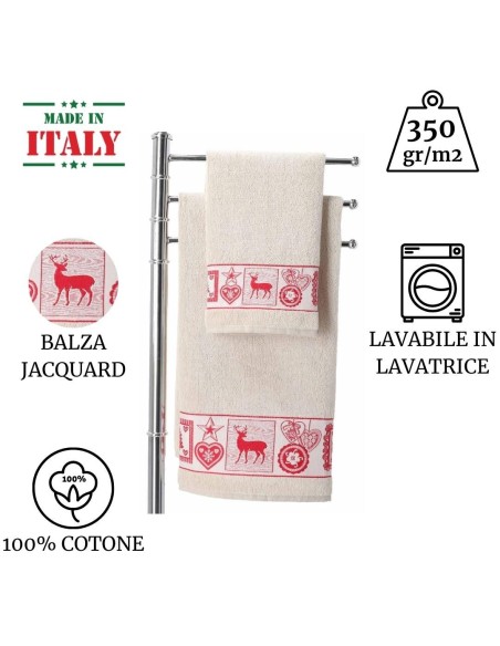 Coppia di asciugamani viso e bidet TIROLESE