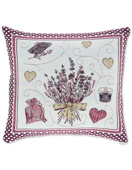 Fodera cuscino in ciniglia per divano LAVANDA