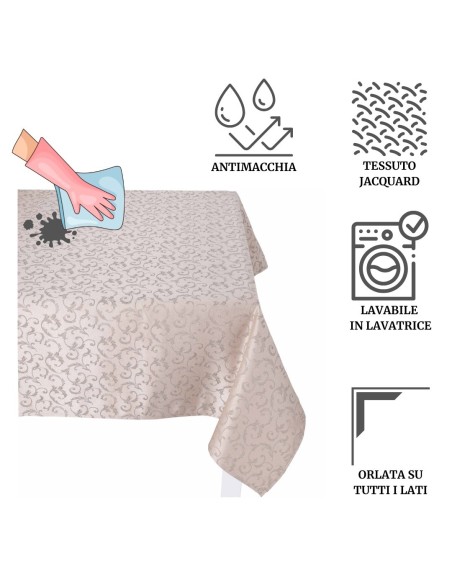 Antitache nappe jacquard QUEEN