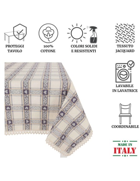 Tovaglia cotone jacquard DAMA