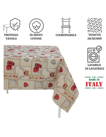 Tischdecke Tischdecke aus Baumwollmischung CAL T RED LUXORY