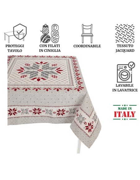 Nappe placée en chenille housse de table jacquard TRICOT