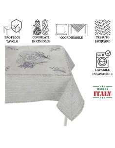 Tovaglia in ciniglia copritavolo piazzato CUORI LAVANDA 2