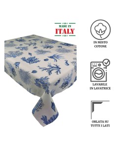 Tovaglia quadrata e rettangolare cotone PESCI 2