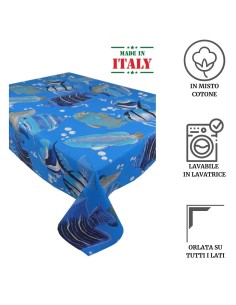 Tovaglia quadrata e rettangolare cotone PESCI 2