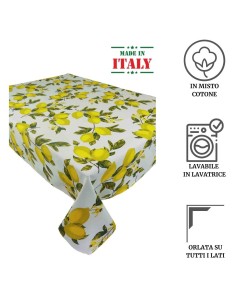 Quadratische und rechteckige Baumwolle Limone Tischdecke 2