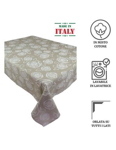 Quadratische und rechteckige Baumwolle Roseto Tischdecke