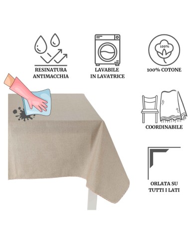 Panama résine 4 places tissu de table 140 x 140 cm