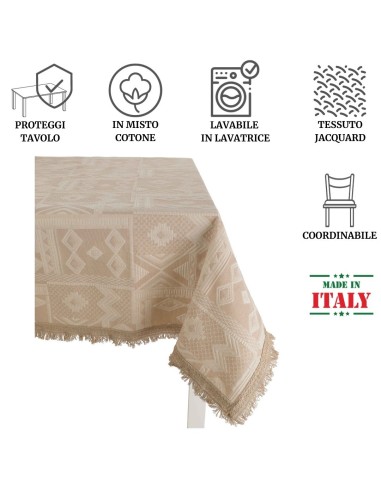 Mexico Quadratische Jacquard Tischdecke 140 x 140 cm