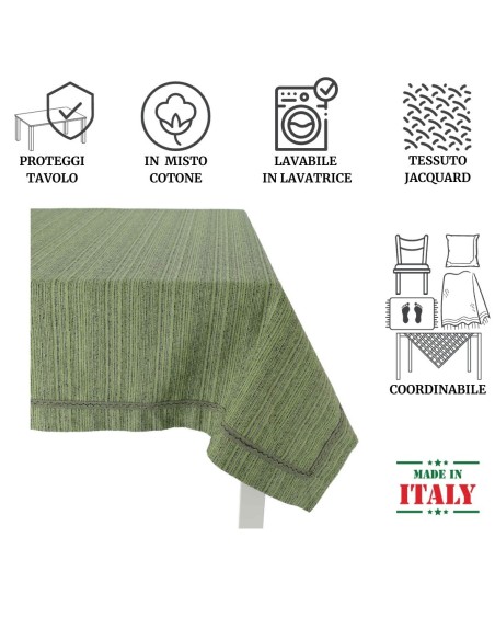 Melange table de jacquard nappe 12 places housse 140 X 240 cm.