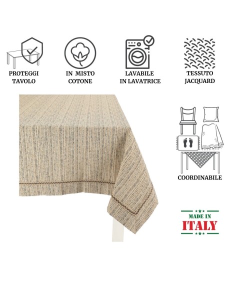 Melange tovaglia copritavolo jacquard QUADRATA 140X140 cm