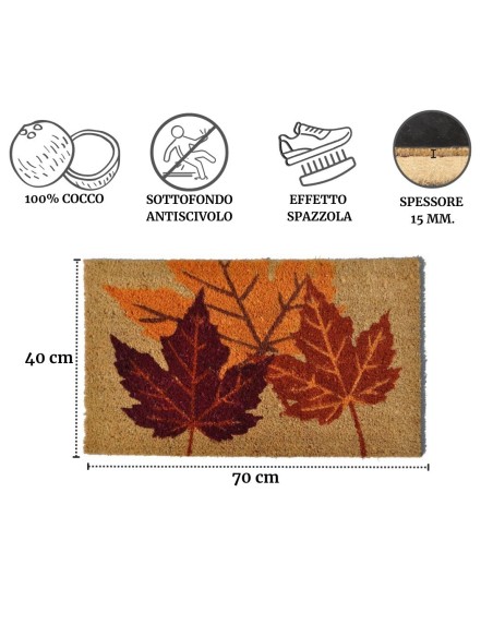 Foglie zerbino in cocco cm 40X70