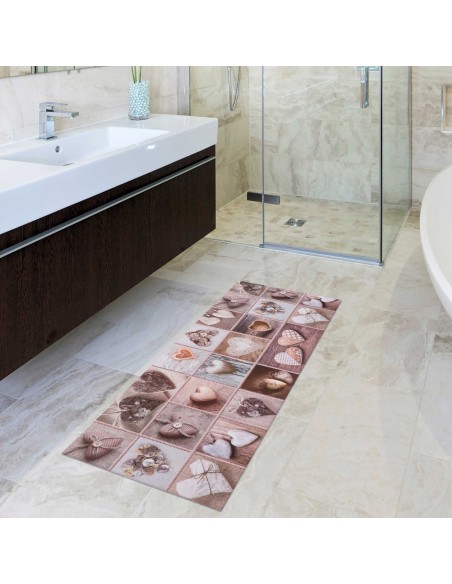 Antideslizante alfombra  TRANSFER SHABBY CUORE