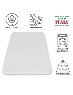 Tappeto bagno puro cotone LISCIO BLANC 2