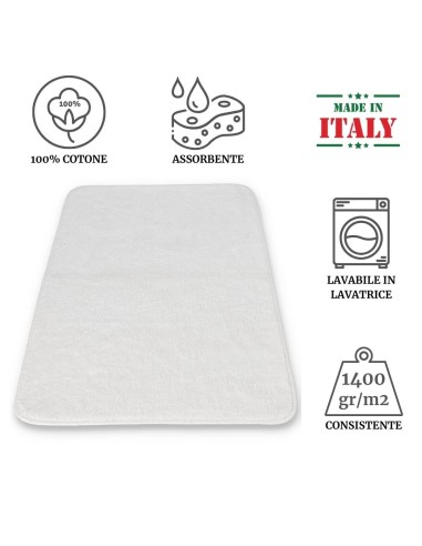Badematte aus reiner Baumwolle LISCIO BLANC