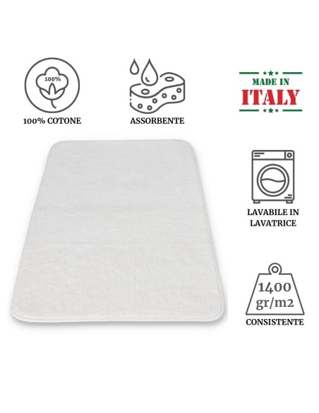 Badematte aus reiner Baumwolle LISCIO BLANC