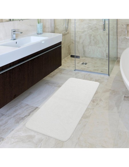 Alfombrilla de baño de algodón puro LISCIO BLANC