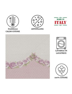 Parure de draps en flanelle de coton ROSE POIS 2