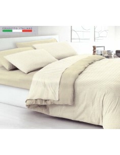 Juego de cama doble de franela de algodón RIGHE DITO FILO 2