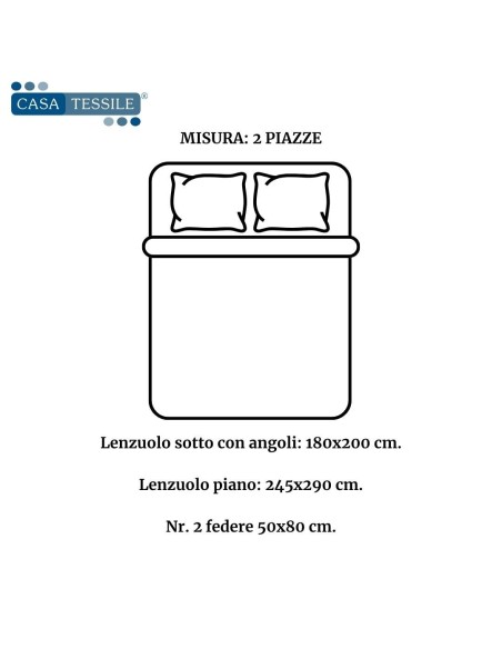 Completo letto matrimoniale flanella cotone RIGHE TINTO FILO