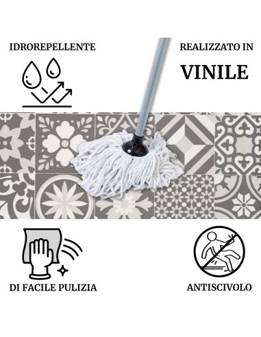 Tapis de cuisine antidérapant lavable en vinyle CHIC 50 cm de large.