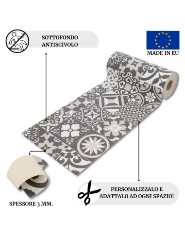 Tapis de cuisine antidérapant lavable en vinyle CHIC 50 cm de large.