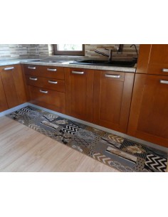 Tappeto antiscivolo cucina passatoia multiuso largo 67 cm. COUNTRY CHIC 2