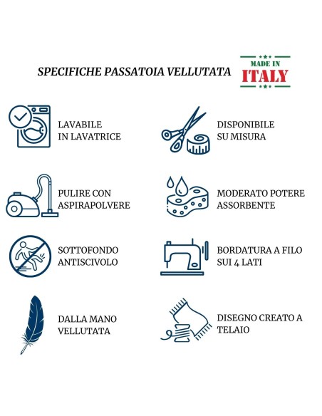 Tappeto antiscivolo cucina passatoia multiuso largo 67 cm. VENN