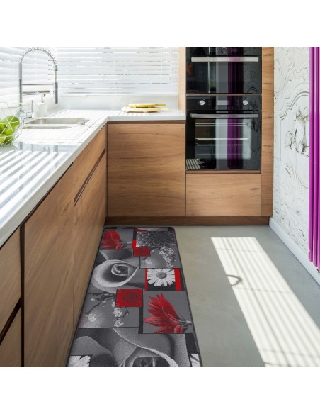 Tappeto cucina antiscivolo corsia larga 50 cm. ROSE NEW