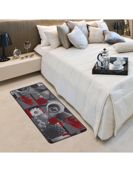 Alfombra de cocina antideslizante con pasillo de 50 cm de ancho. ROSA NUEVO