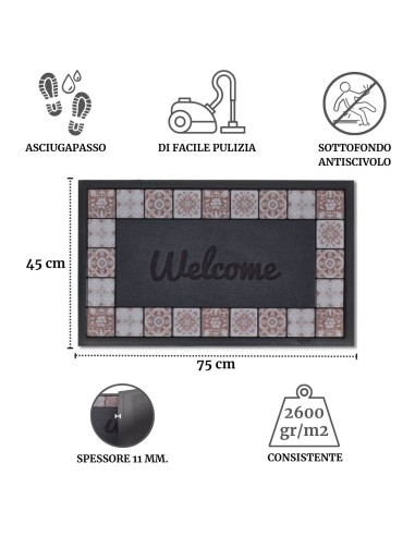 Alfombra de suciedad exterior e interior 45X75 cm. MAJESTUOSO