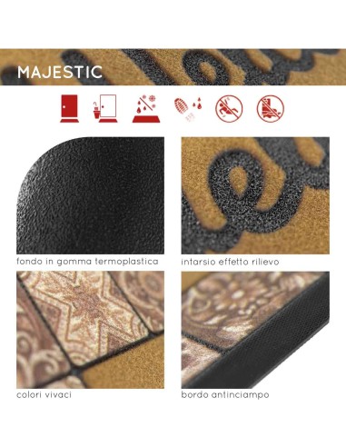 Tapis de saleté extérieur et intérieur 45X75 cm. MAJESTUEUX