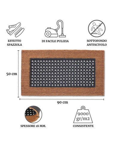 Felpudo de coco y goma 50x90 cm. GARDIAN
