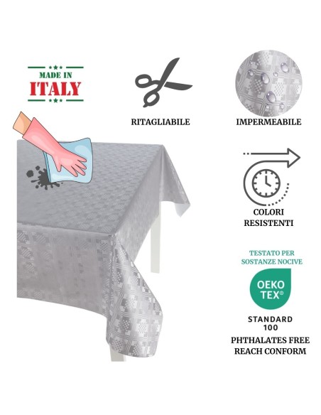 Italienische kunststoffbeschichtete Tischdecke STYLE