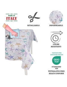 Italienische kunststoffbeschichtete Tischdecke MARE 2