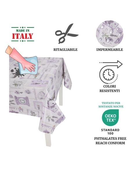 Tovaglia plastificata italiana SHABBY