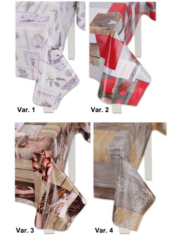 SHABBY italienische Tischdecke mit Kunststoffbeschichtung