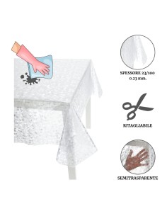 Tovaglia trasparente plastificata CRISTALLO GOFFRATO 2