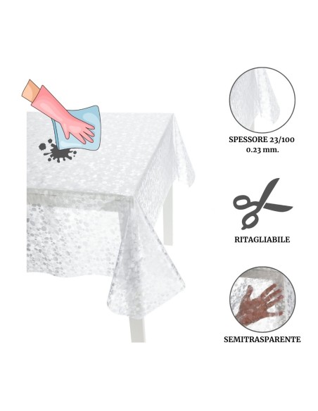 Mantel plastificado transparente CRISTAL GOFRADO