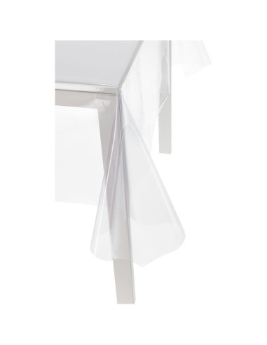 Mantel plastificado transparente h 137 cm. CRISTAL GOFRADO