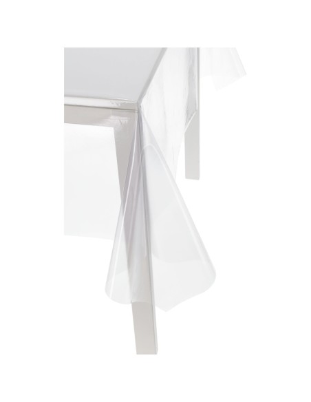 Mantel plastificado transparente h 137 cm. CRISTAL GOFRADO